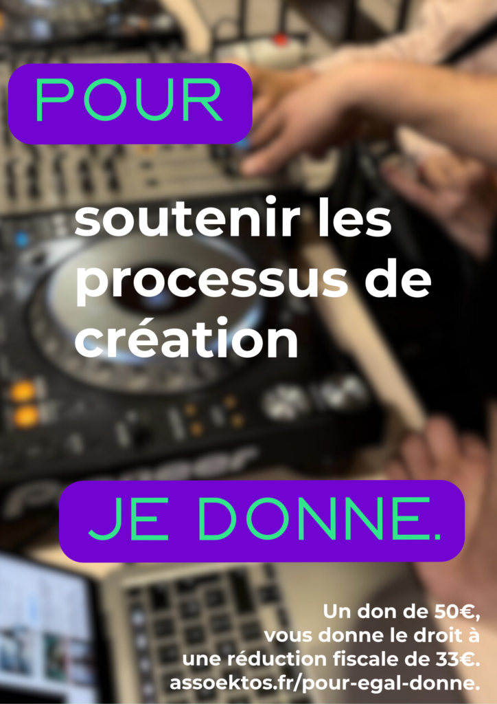 Pour soutenir le processus de création, je donne